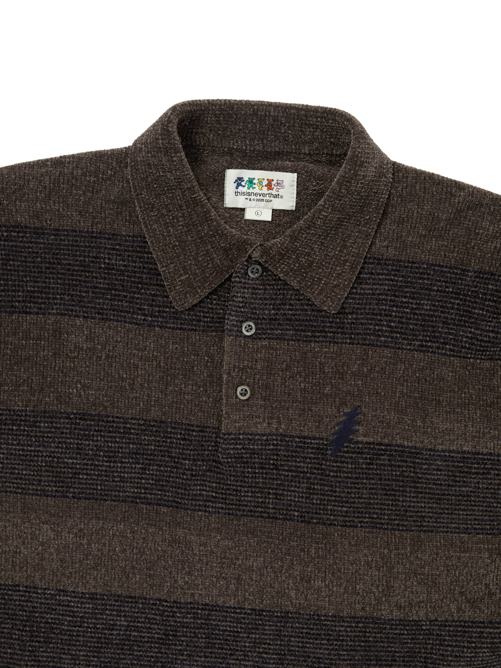 thisisneverthat - GD Lightning Velvet Knit Polo (Brown) product image 2 | TRAB K-Fashion Australia