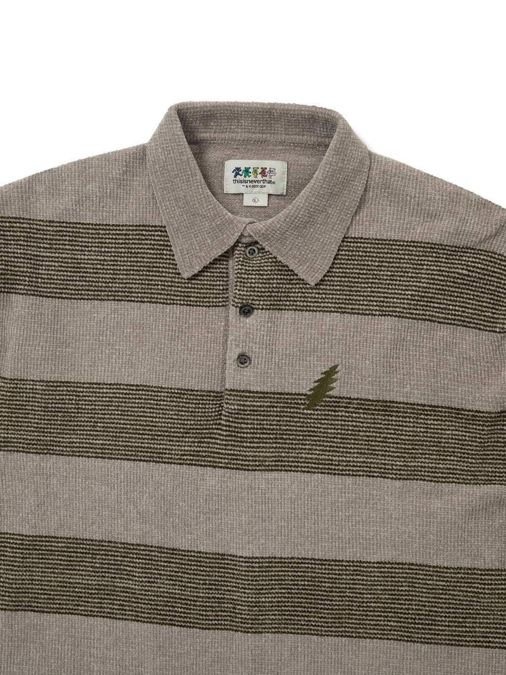 thisisneverthat - GD Lightning Velvet Knit Polo (Khaki) product image 2 | TRAB K-Fashion Australia