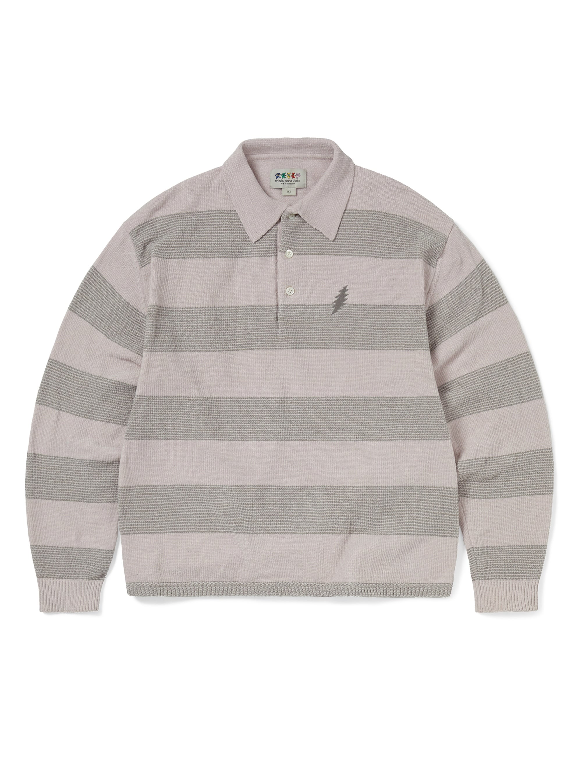 thisisneverthat - GD Lightning Velvet Knit Polo Khaki (Pink) product image 1 | TRAB K-Fashion Australia