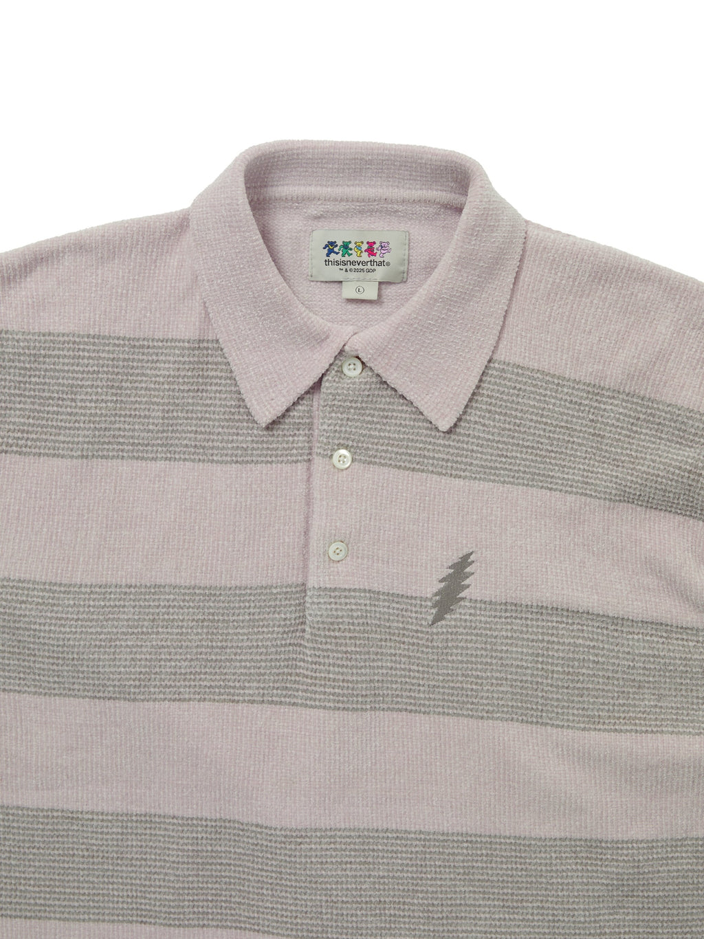 thisisneverthat - GD Lightning Velvet Knit Polo Khaki (Pink) product image 2 | TRAB K-Fashion Australia