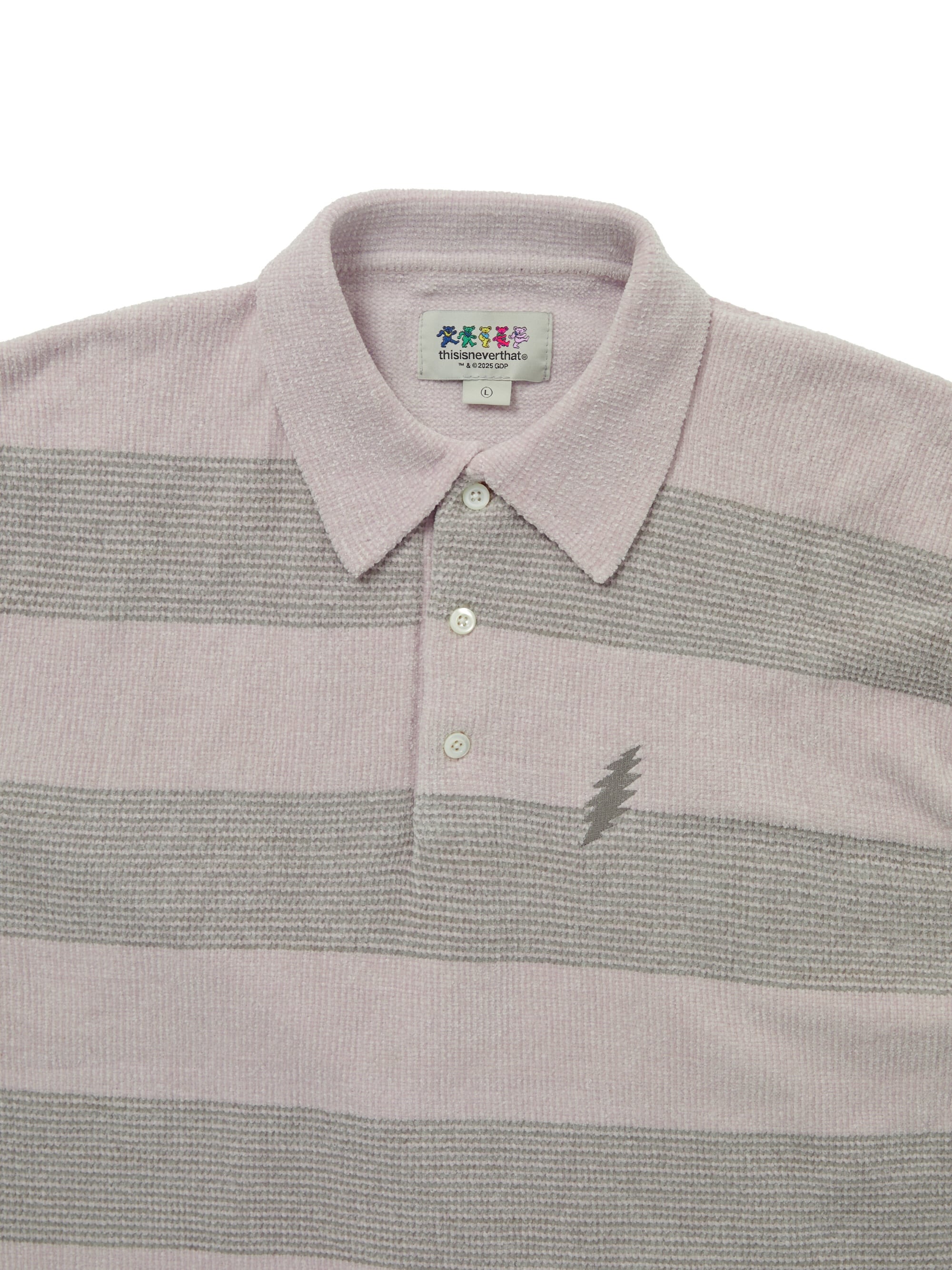 thisisneverthat - GD Lightning Velvet Knit Polo Khaki (Pink) product image 2 | TRAB K-Fashion Australia