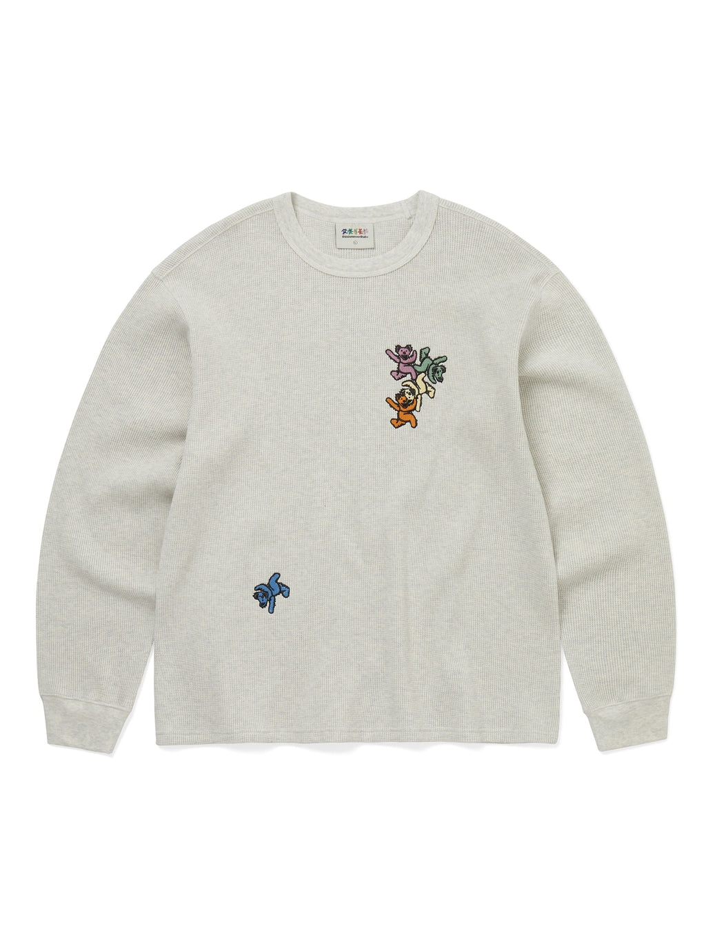 thisisneverthat - GD Ol' Dancing Bears Waffle L/S Top (Heather Grey) product image 1 | TRAB K-Fashion Australia