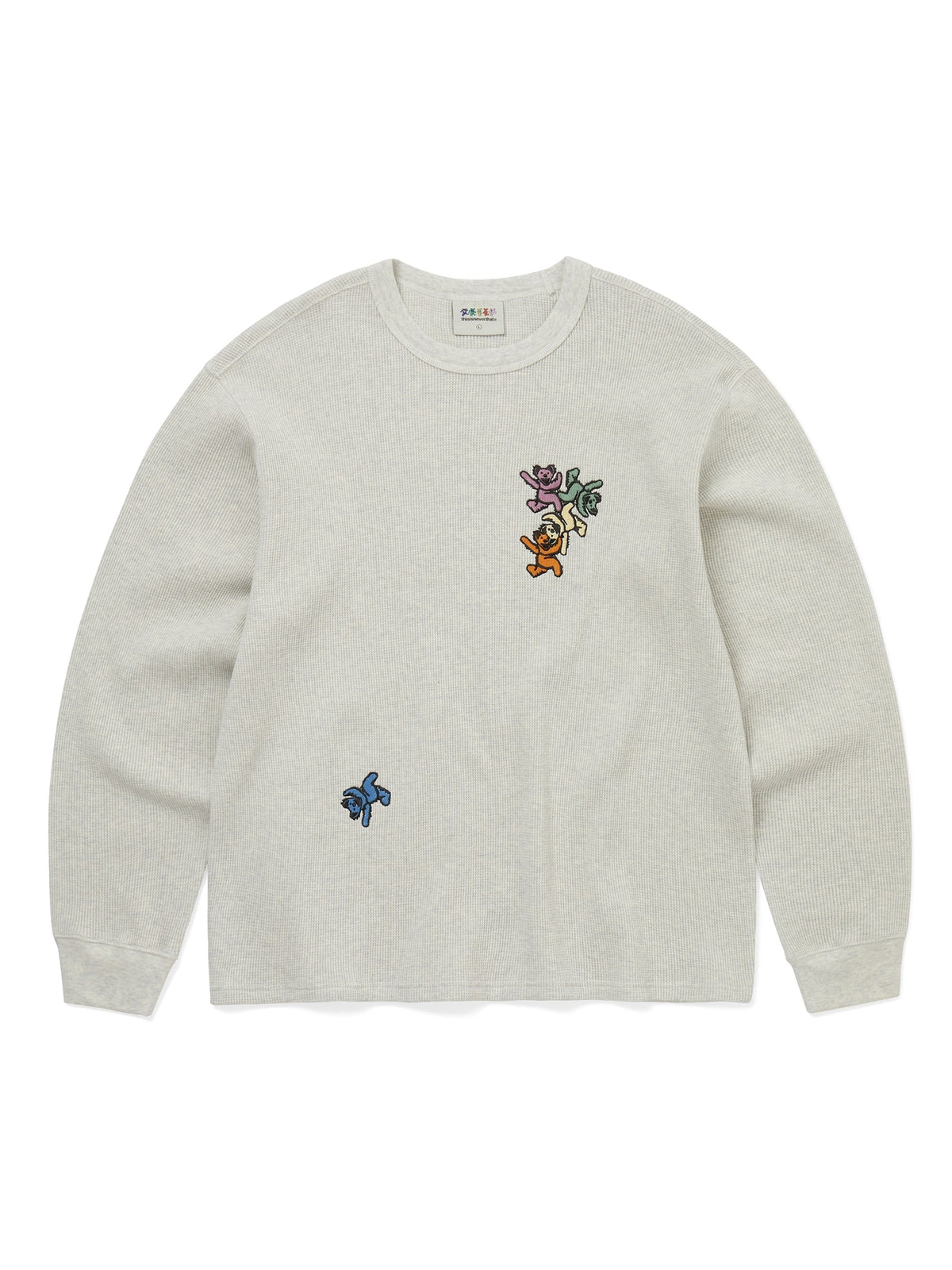 thisisneverthat - GD Ol' Dancing Bears Waffle L/S Top (Heather Grey) product image 1 | TRAB K-Fashion Australia