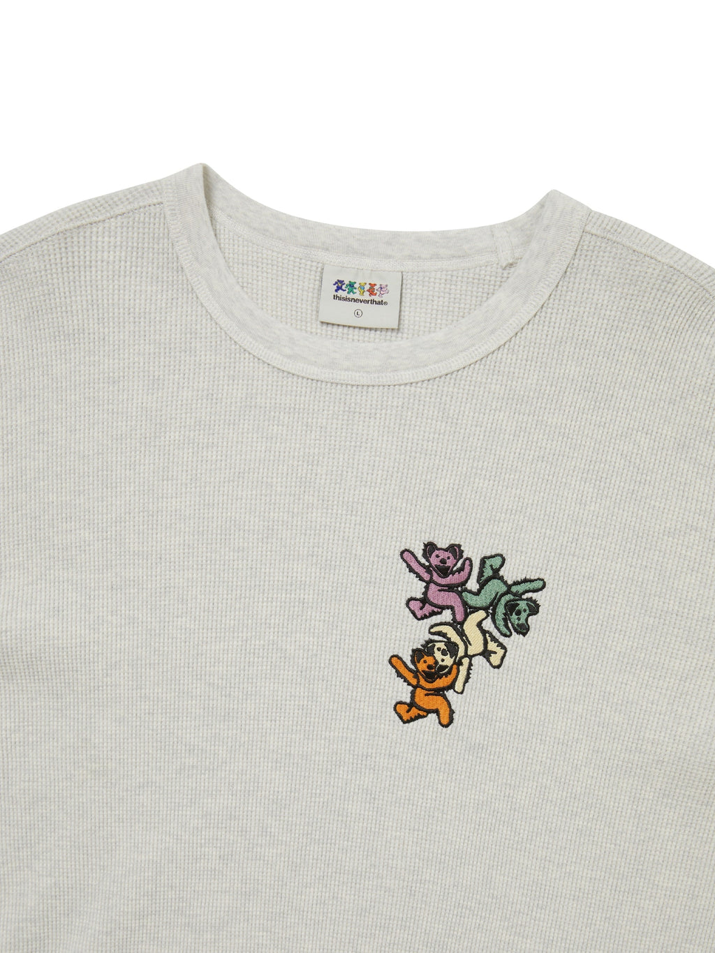 thisisneverthat - GD Ol' Dancing Bears Waffle L/S Top (Heather Grey) product image 2 | TRAB K-Fashion Australia