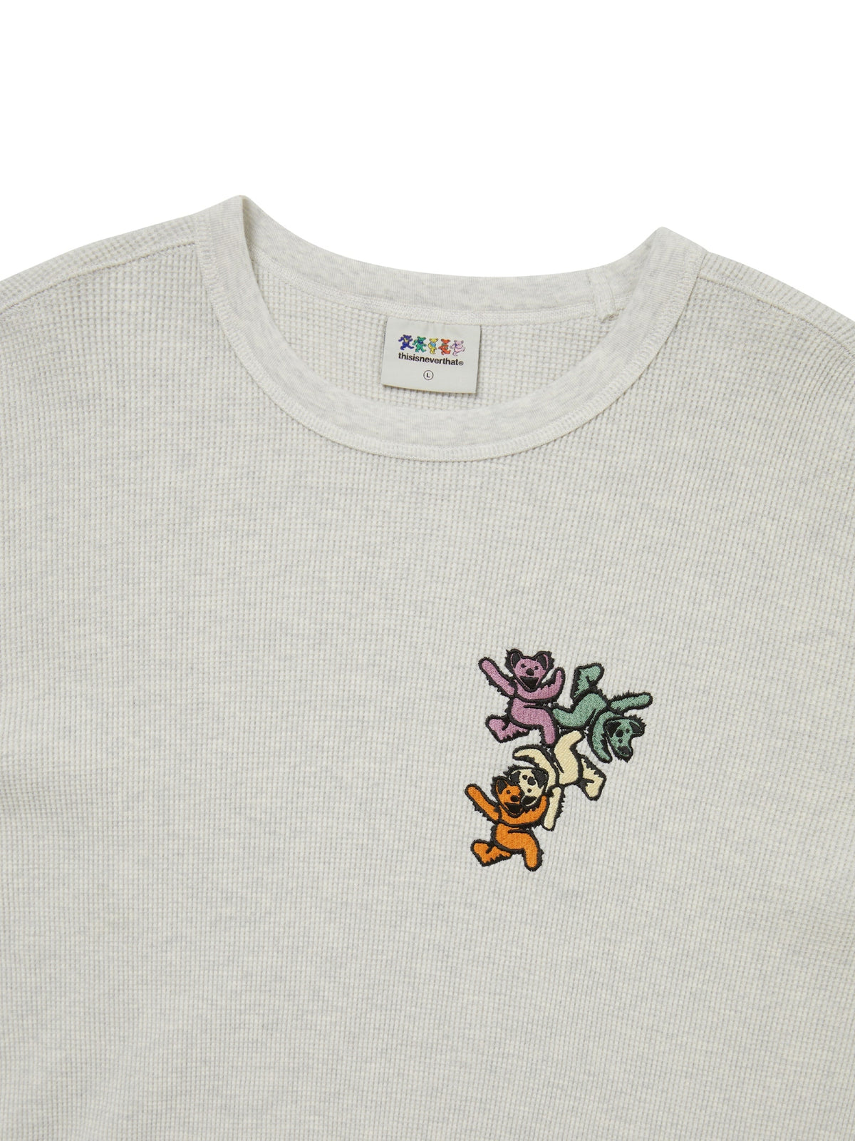 thisisneverthat - GD Ol' Dancing Bears Waffle L/S Top (Heather Grey) product image 2 | TRAB K-Fashion Australia