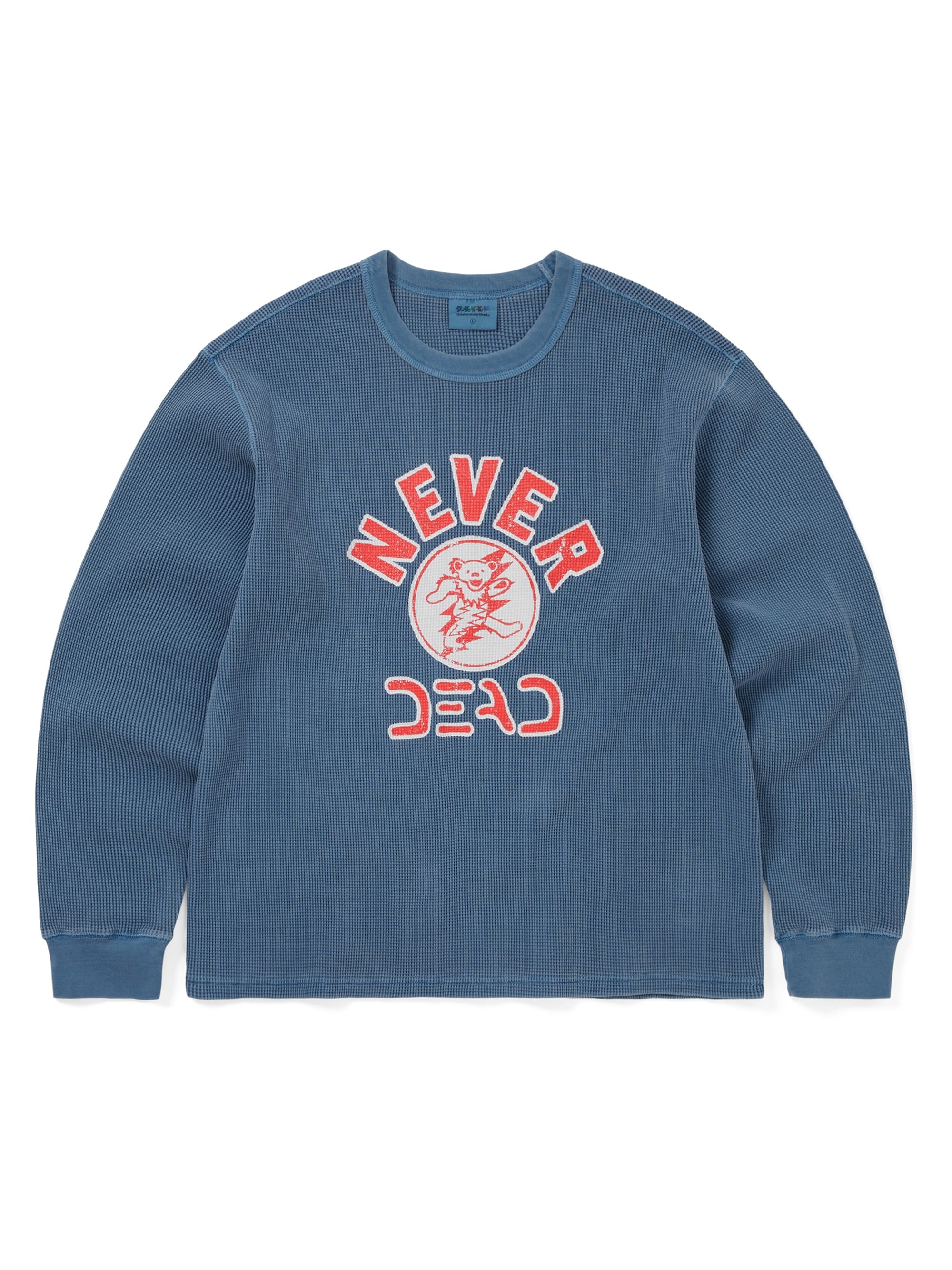 thisisneverthat - GD Overdyed Waffle L/ (Blue) product image 1 | TRAB K-Fashion Australia