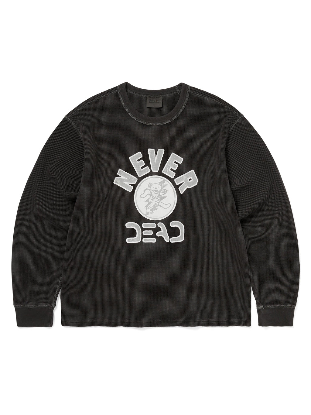 thisisneverthat - GD Overdyed Waffle L/S Off (Black) product image 1 | TRAB K-Fashion Australia