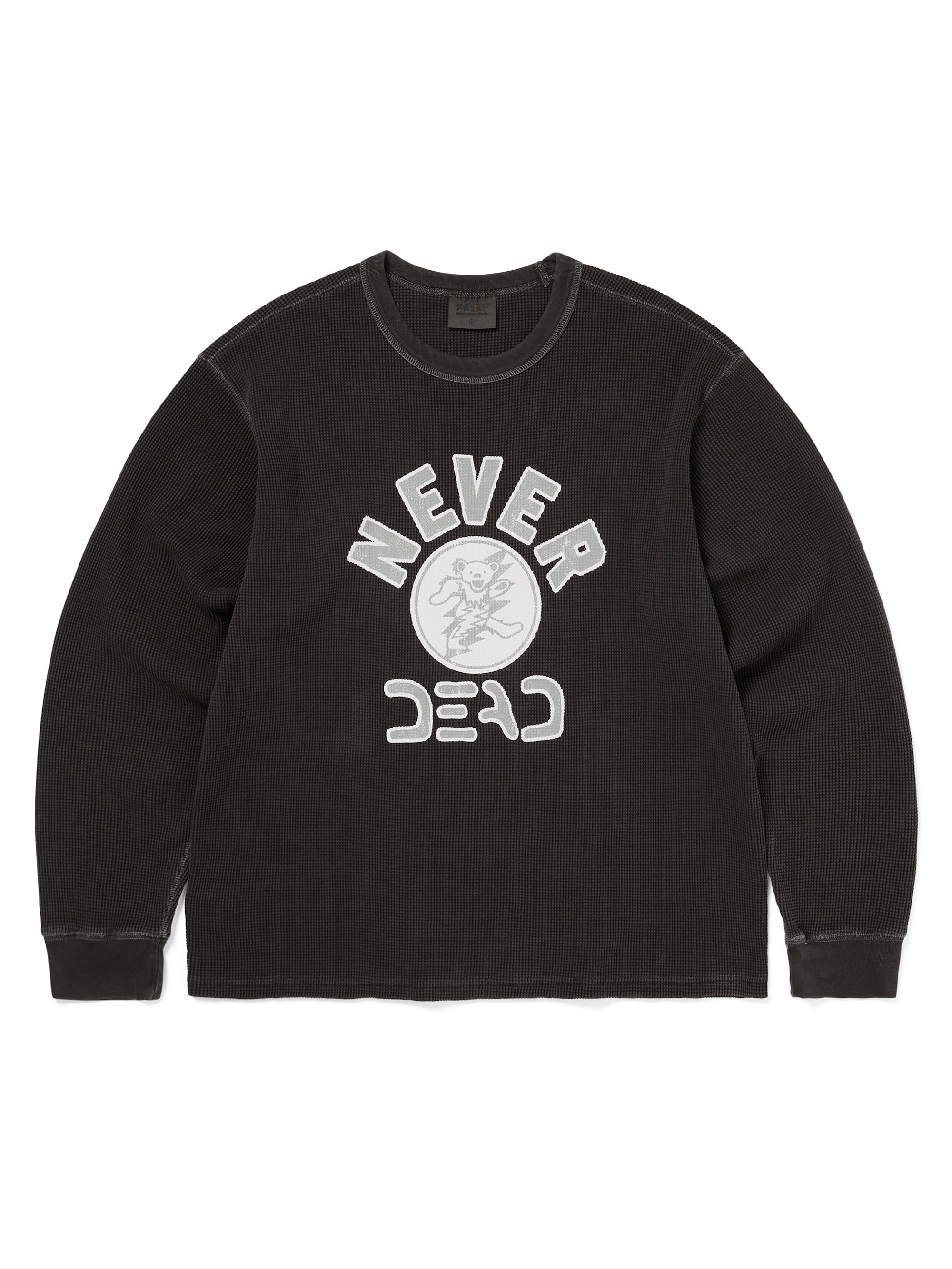 thisisneverthat - GD Overdyed Waffle L/S (Off Black) product image 1 | TRAB K-Fashion Australia