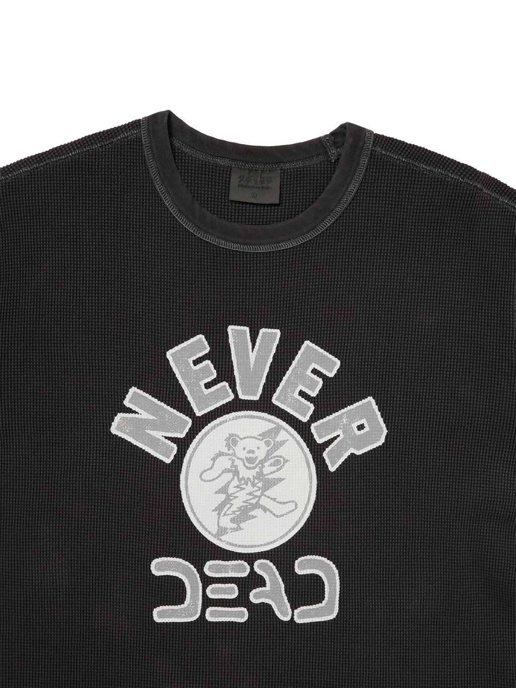 thisisneverthat - GD Overdyed Waffle L/S Off (Black) product image 2 | TRAB K-Fashion Australia