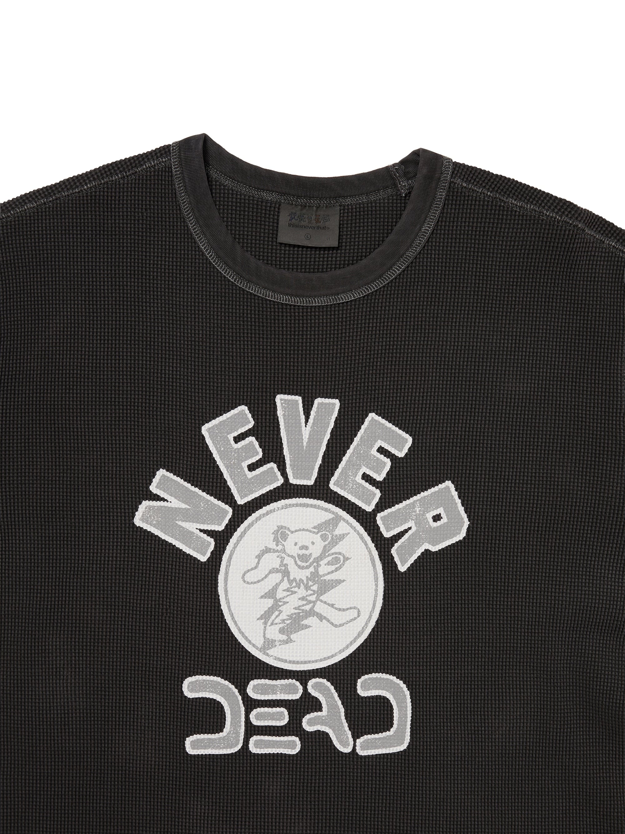 thisisneverthat - GD Overdyed Waffle L/S Off (Black) product image 2 | TRAB K-Fashion Australia