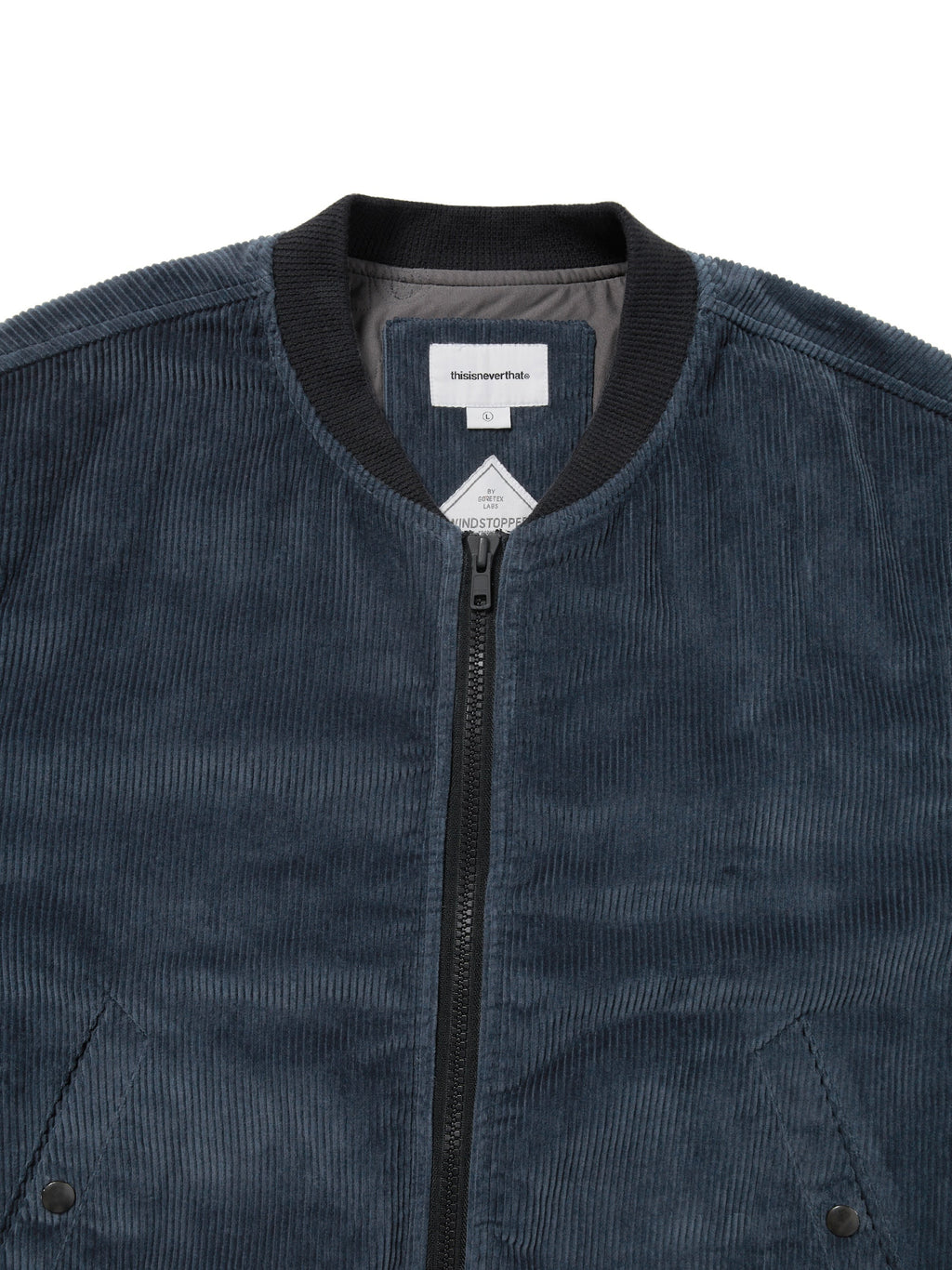 thisisneverthat - GORE-TEX WINDSTOPPER® Cord Jacket (Navy) product image 2 | TRAB K-Fashion Australia