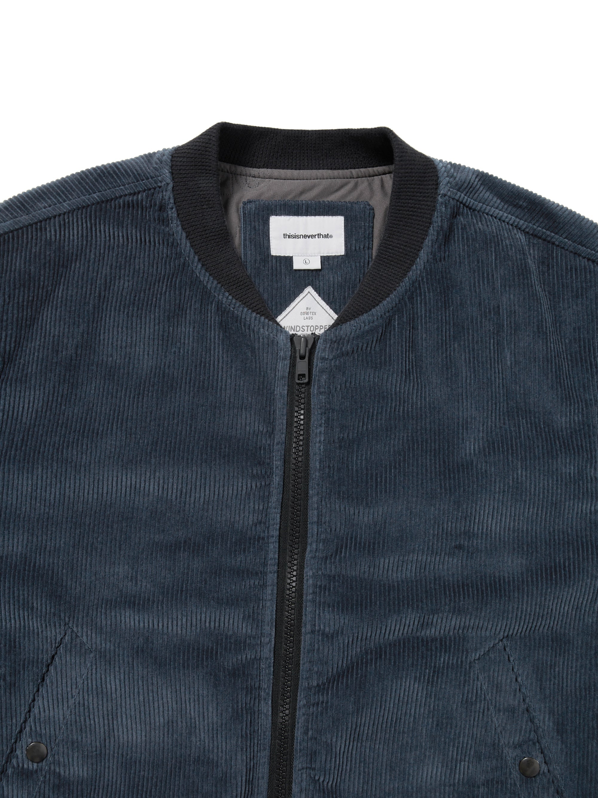 thisisneverthat - GORE-TEX WINDSTOPPER® Cord Jacket (Navy) product image 2 | TRAB K-Fashion Australia