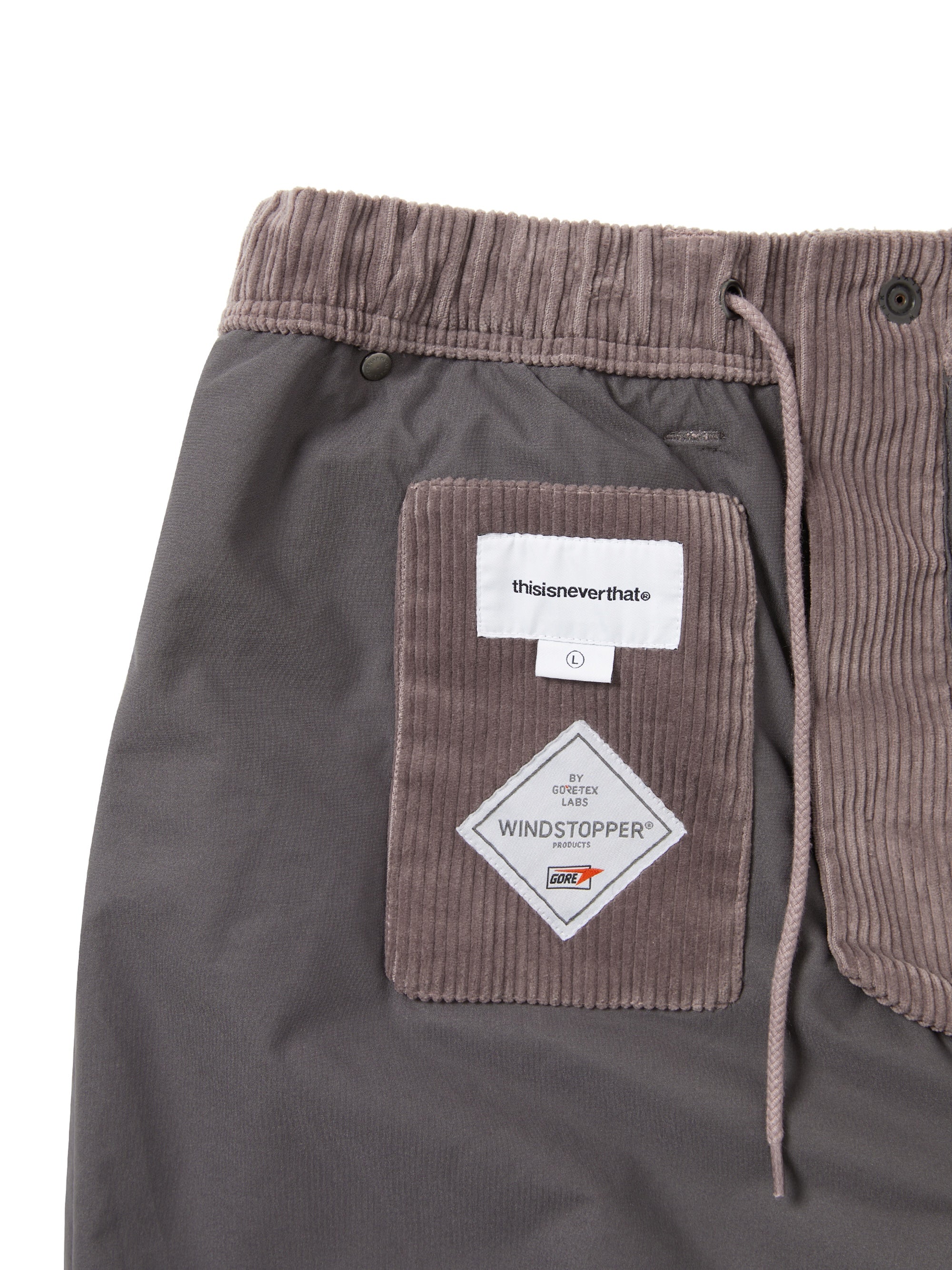 thisisneverthat - GORE-TEX WINDSTOPPER® Cord Pant (Plum) product image 4 | TRAB K-Fashion Australia