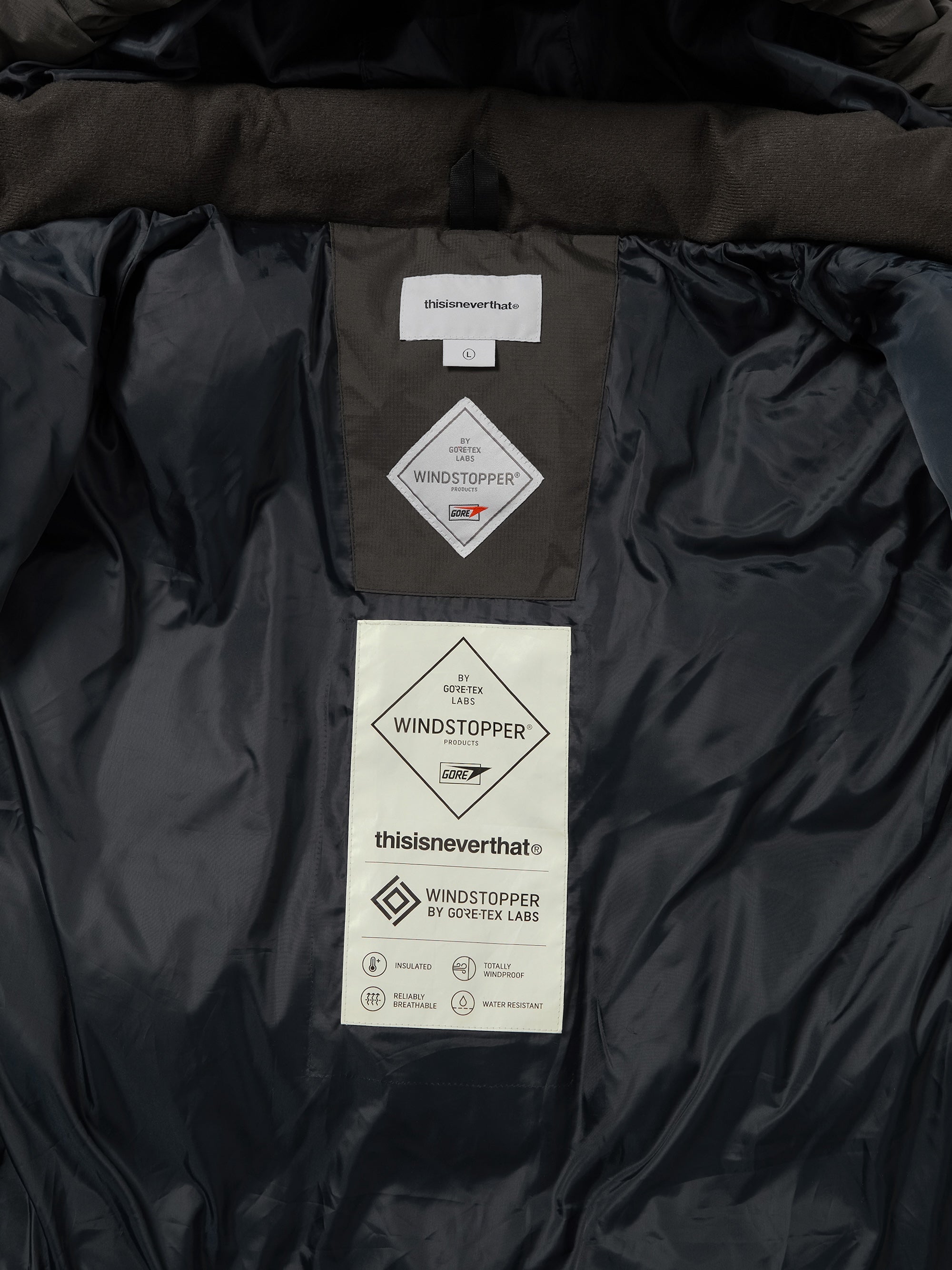 thisisneverthat - GORE-TEX WINDSTOPPER® Expedition Down Jacket Olive (Drab) product image 10 | TRAB K-Fashion Australia
