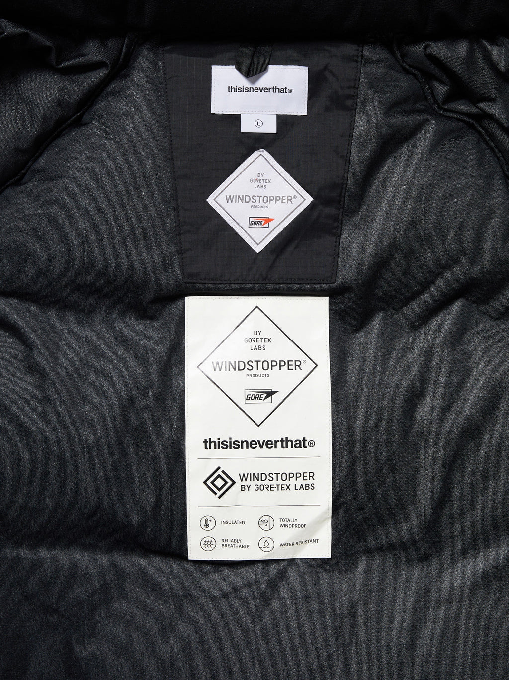thisisneverthat - GORE-TEX WINDSTOPPER® Puffer Down Jacket (Black) product image 8 | TRAB K-Fashion Australia
