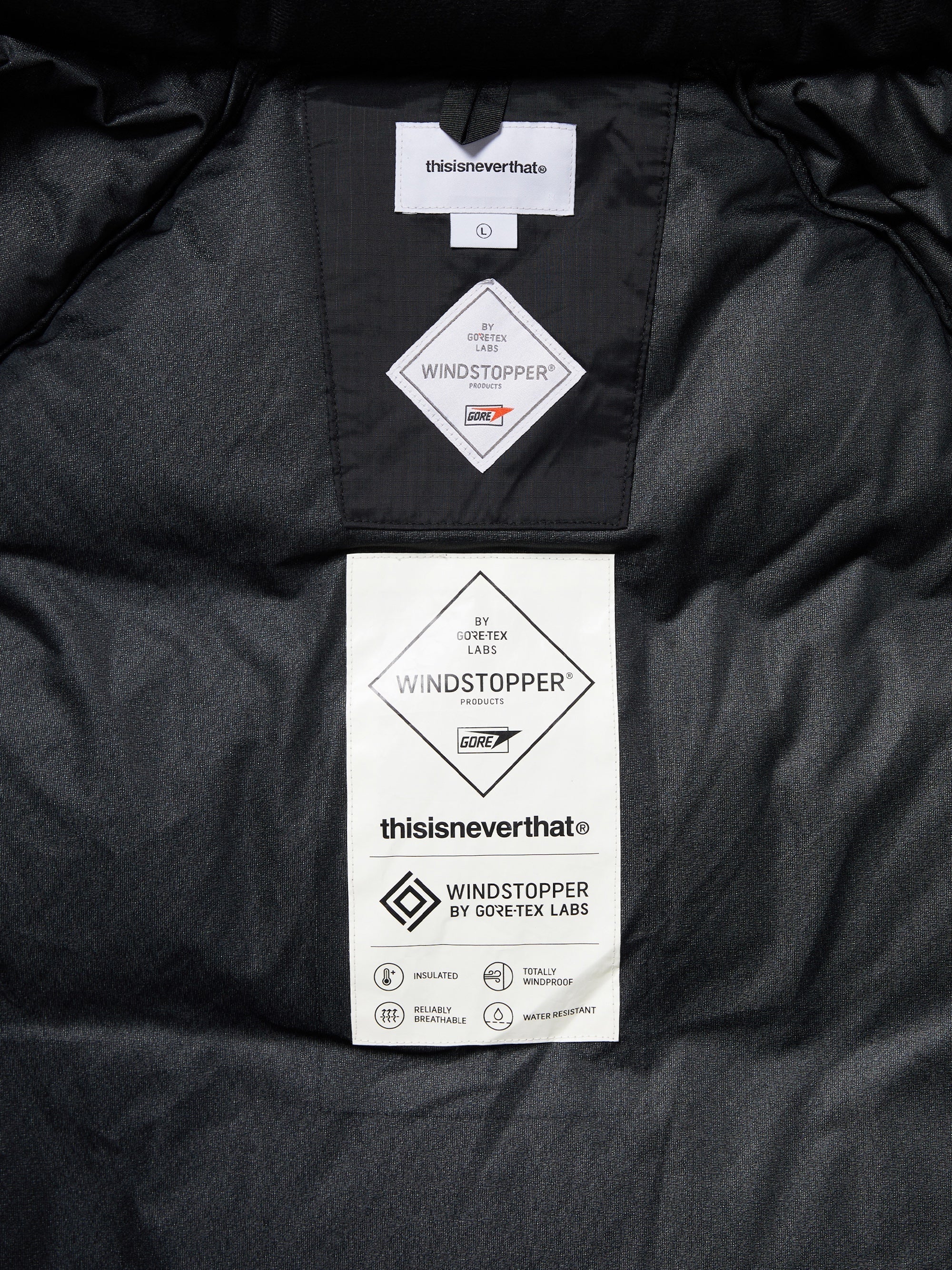 thisisneverthat - GORE-TEX WINDSTOPPER® Puffer Down Jacket (Black) product image 8 | TRAB K-Fashion Australia