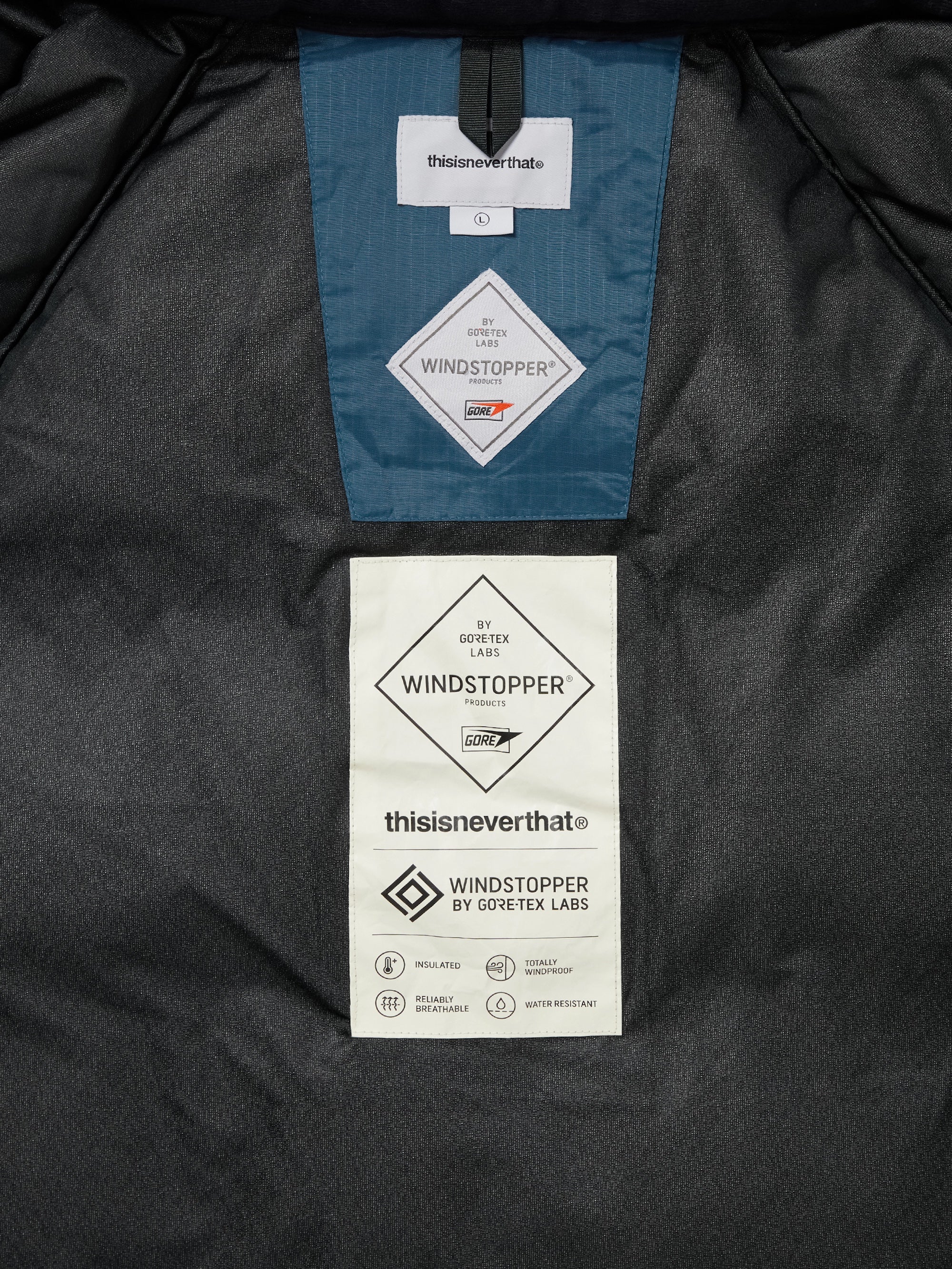 thisisneverthat - GORE-TEX WINDSTOPPER® Puffer Down Jacket (Blue) product image 8 | TRAB K-Fashion Australia