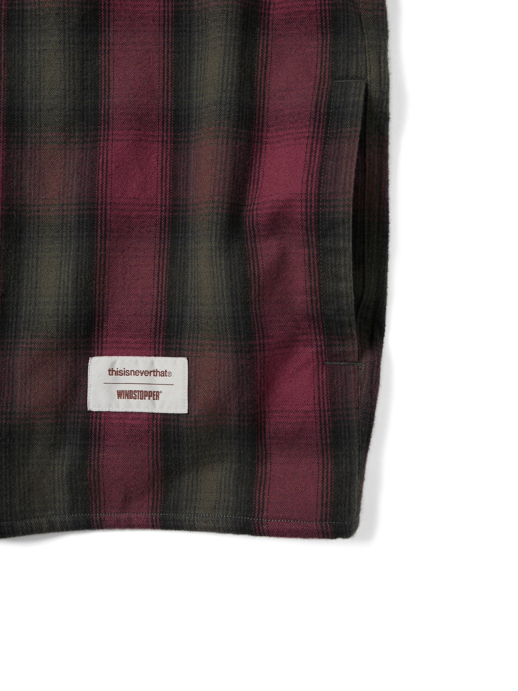 thisisneverthat - GORE-TEX WINDSTOPPER® Shaggy Check Shirt (Red) product image 5 | TRAB K-Fashion Australia