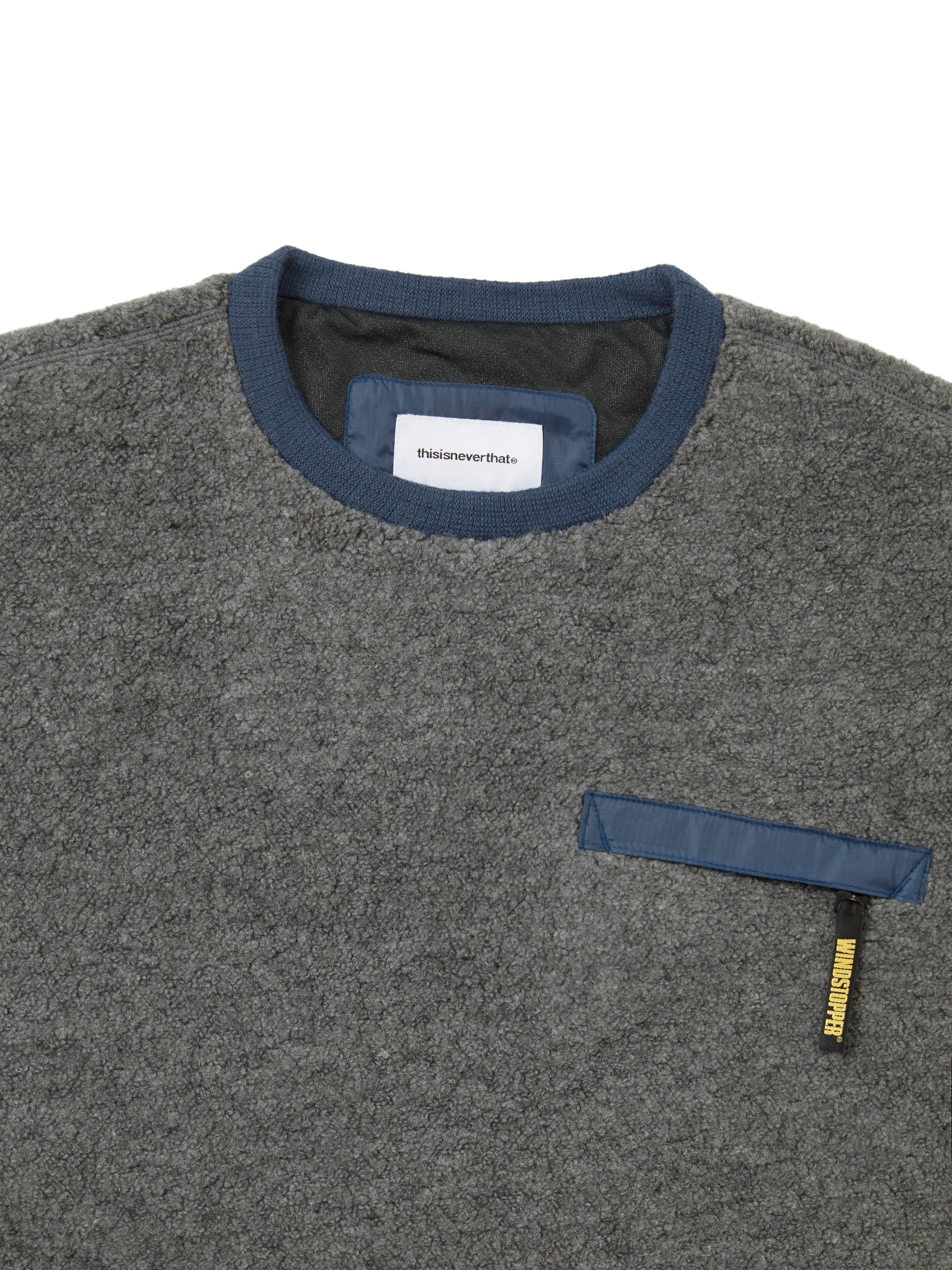 thisisneverthat - GORE-TEX WINDSTOPPER® Wool Fleece Crew (Grey) product image 2 | TRAB K-Fashion Australia