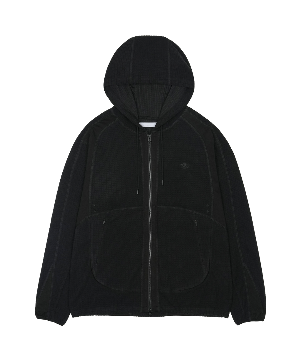 San San Gear - Grid Zip-Up Hoodie (Black) product image 1 | TRAB K-Fashion Australia