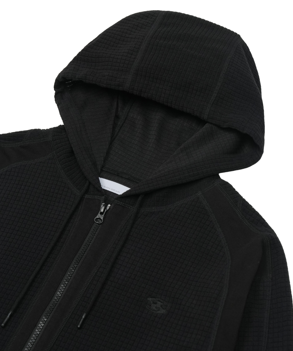 San San Gear - Grid Zip-Up Hoodie (Black) product image 3 | TRAB K-Fashion Australia