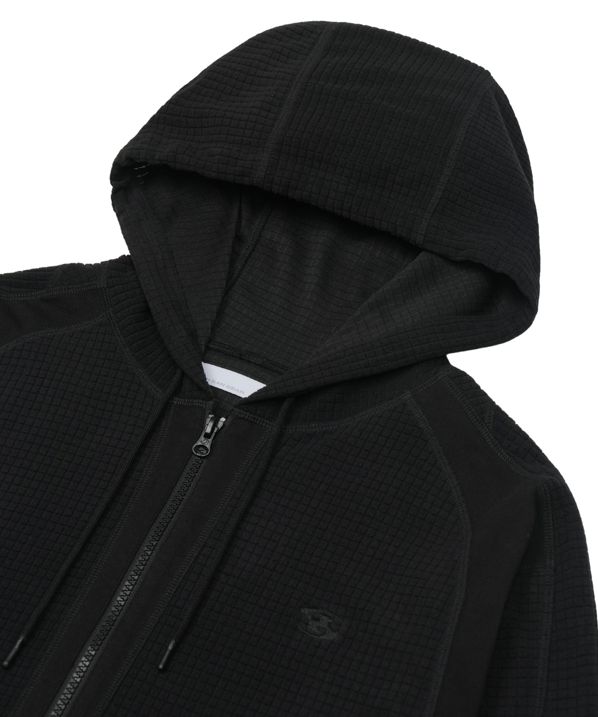San San Gear - Grid Zip-Up Hoodie (Black) product image 3 | TRAB K-Fashion Australia