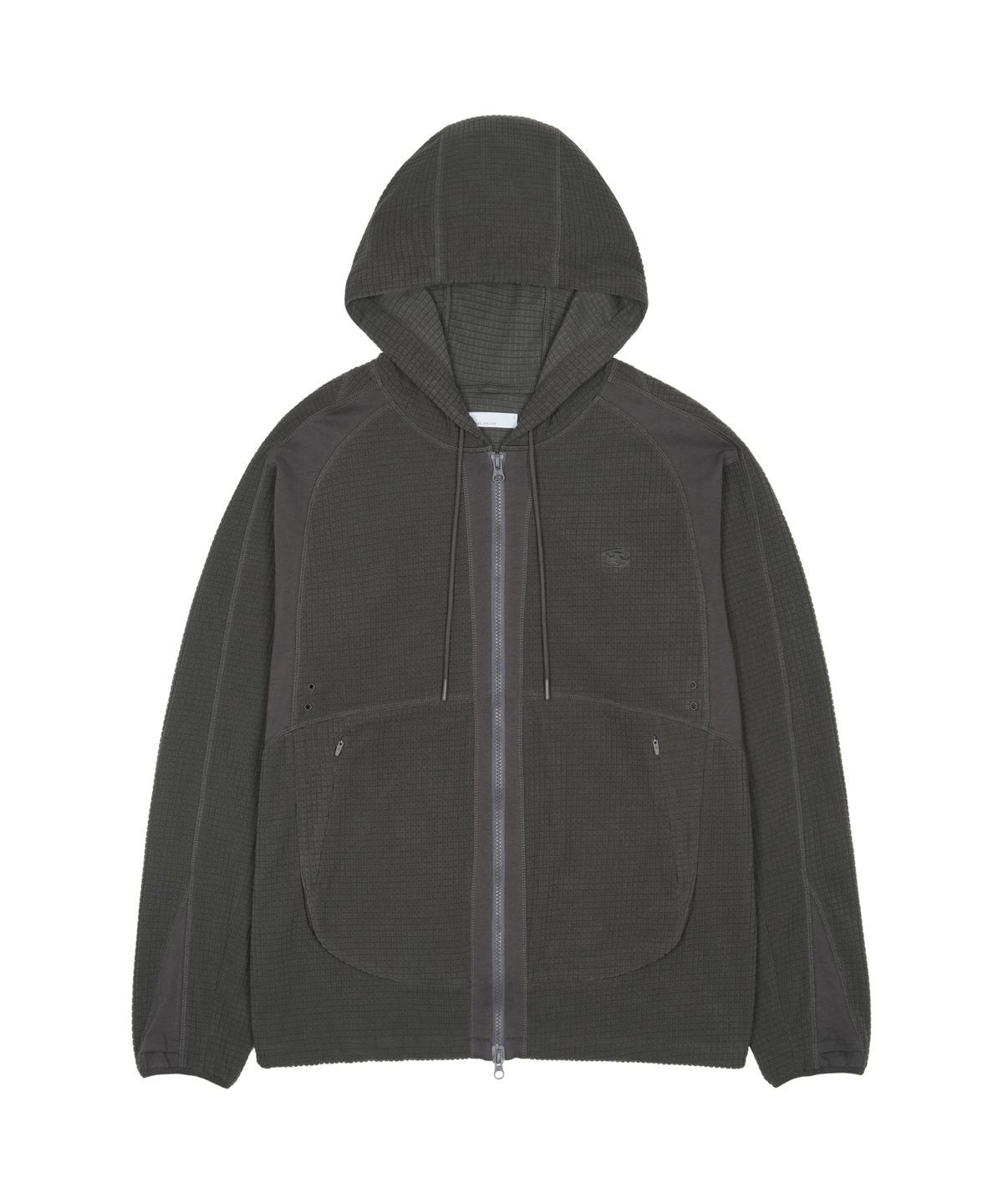 San San Gear - Grid Zip-Up Hoodie (Charcoal) product image 1 | TRAB K-Fashion Australia