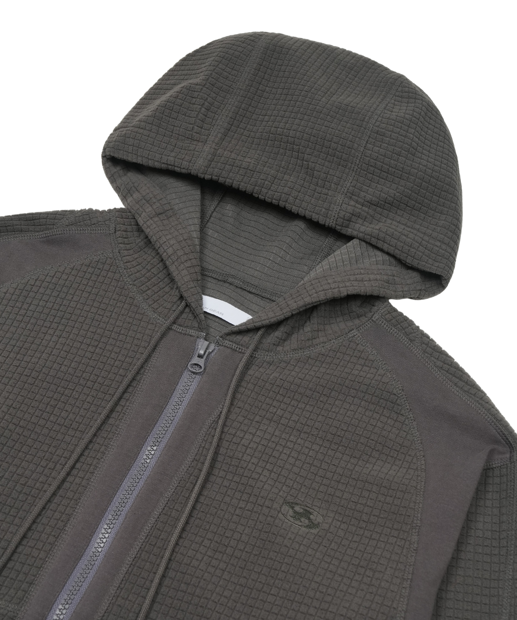 San San Gear - Grid Zip-Up Hoodie (Charcoal) product image 3 | TRAB K-Fashion Australia