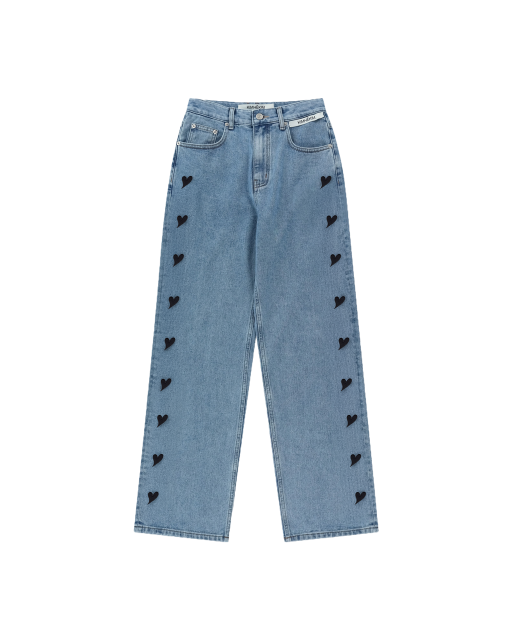 Kimhe Kim - Heart Patches Jeans (Sky Blue/Black) product image 1 | TRAB K-Fashion Australia