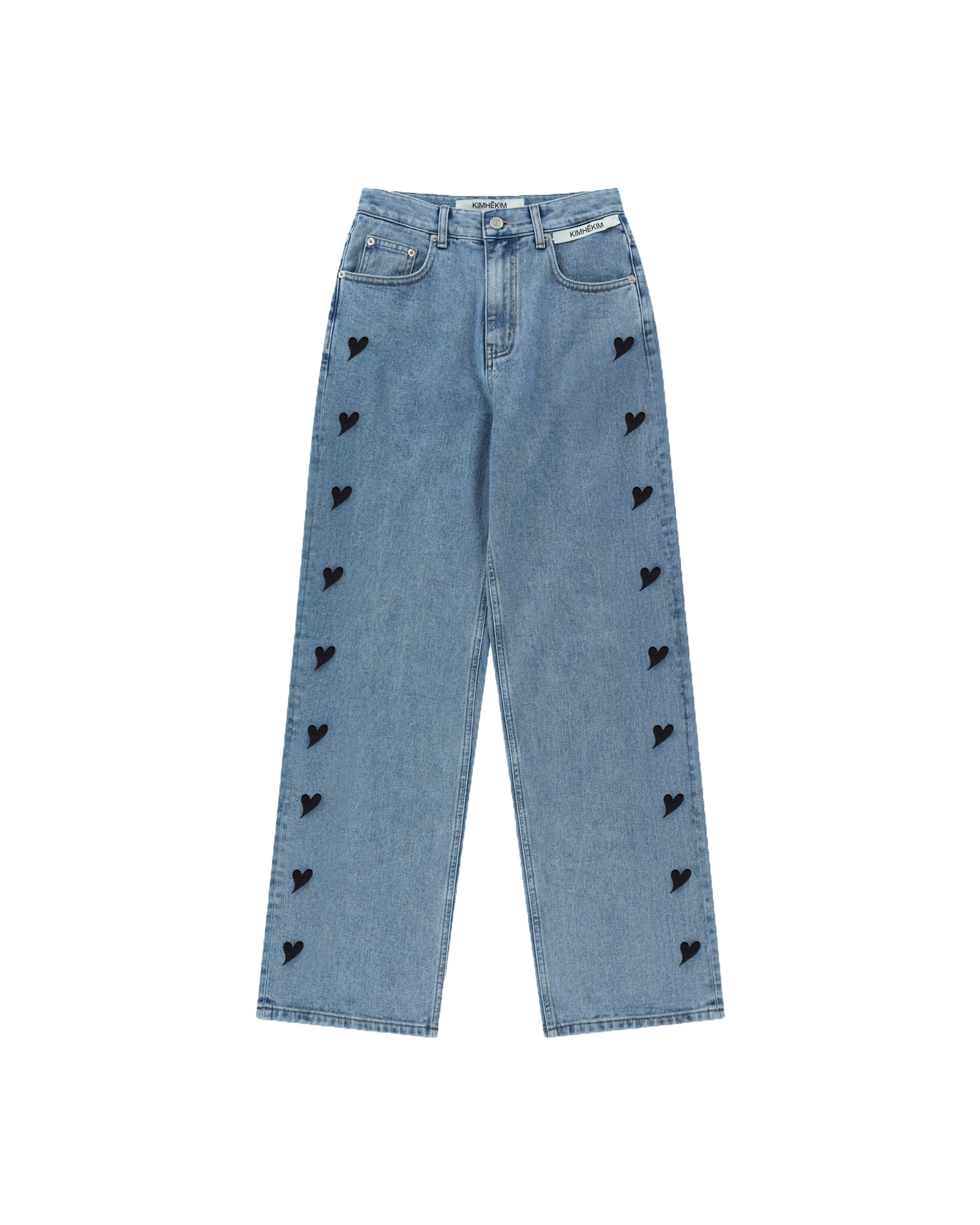 Kimhe Kim - Heart Patches Jeans (Sky Blue/Black) product image 1 | TRAB K-Fashion Australia