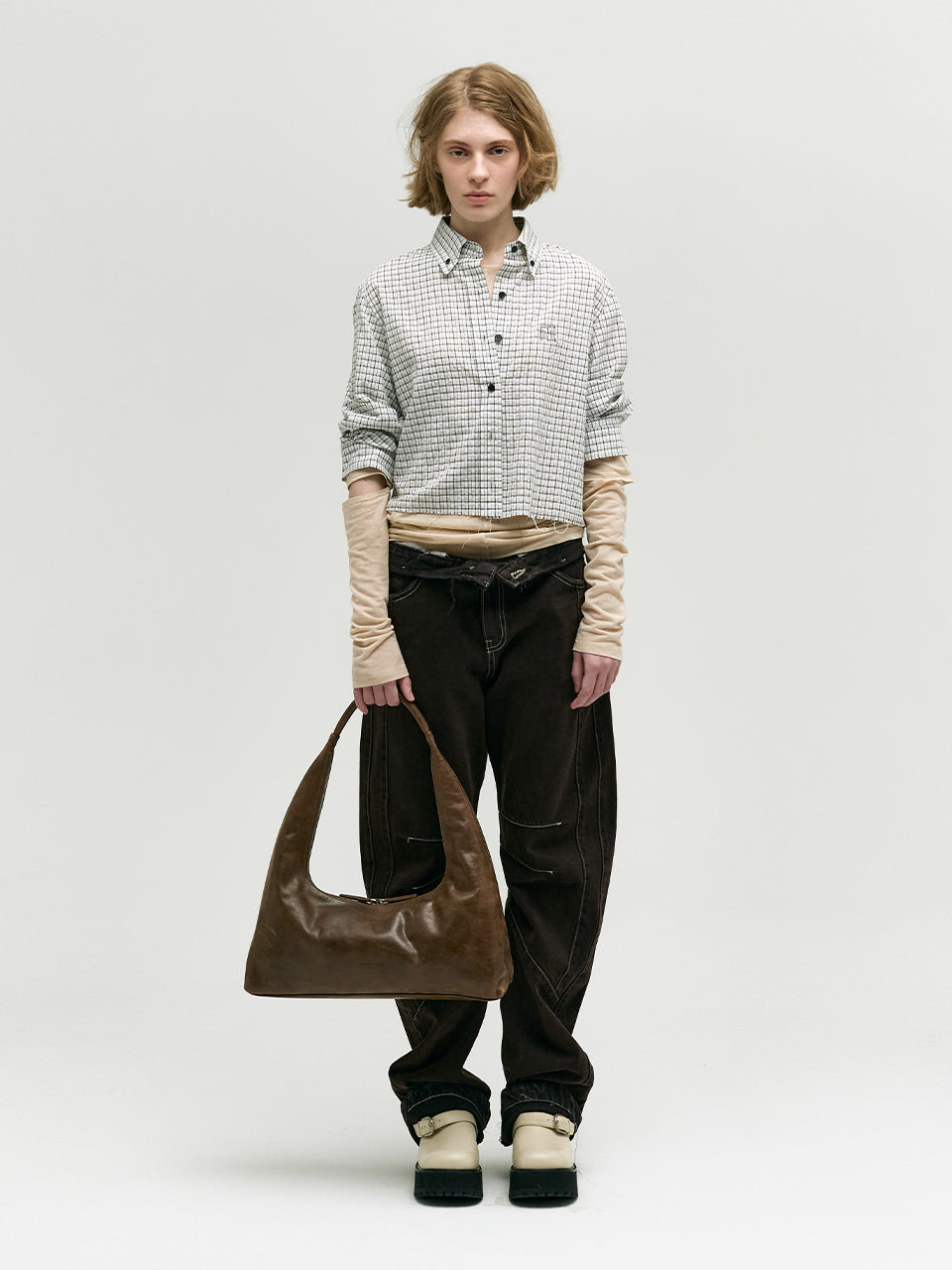 Marge Sherwood - Hobo Large (Washed Brown Pull-Up) product image 6 | TRAB K-Fashion Australia