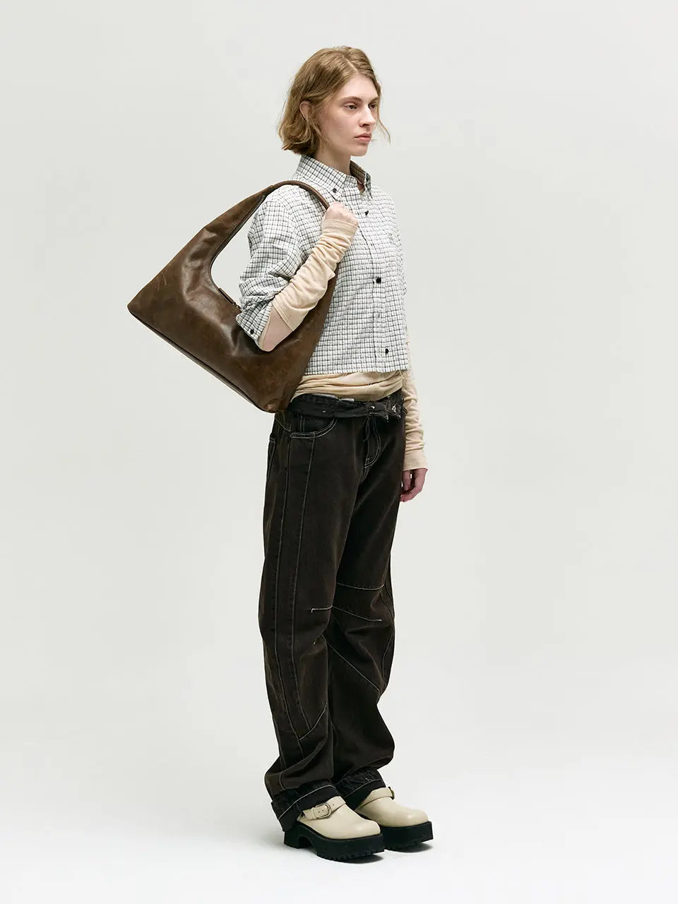 Marge Sherwood - Hobo Large (Washed Brown Pull-Up) product image 7 | TRAB K-Fashion Australia