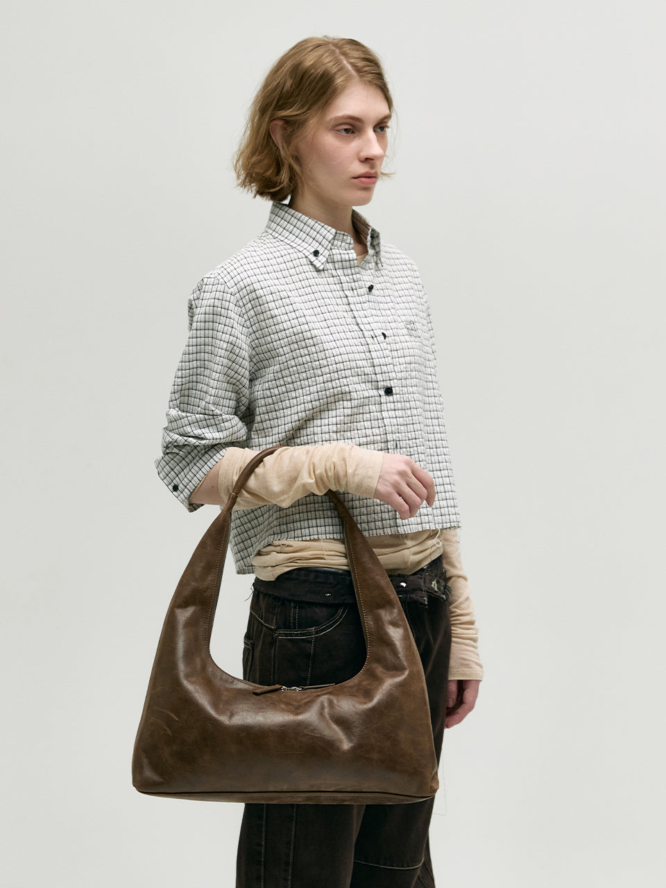 Marge Sherwood - Hobo Large (Washed Brown Pull-Up) product image 5 | TRAB K-Fashion Australia