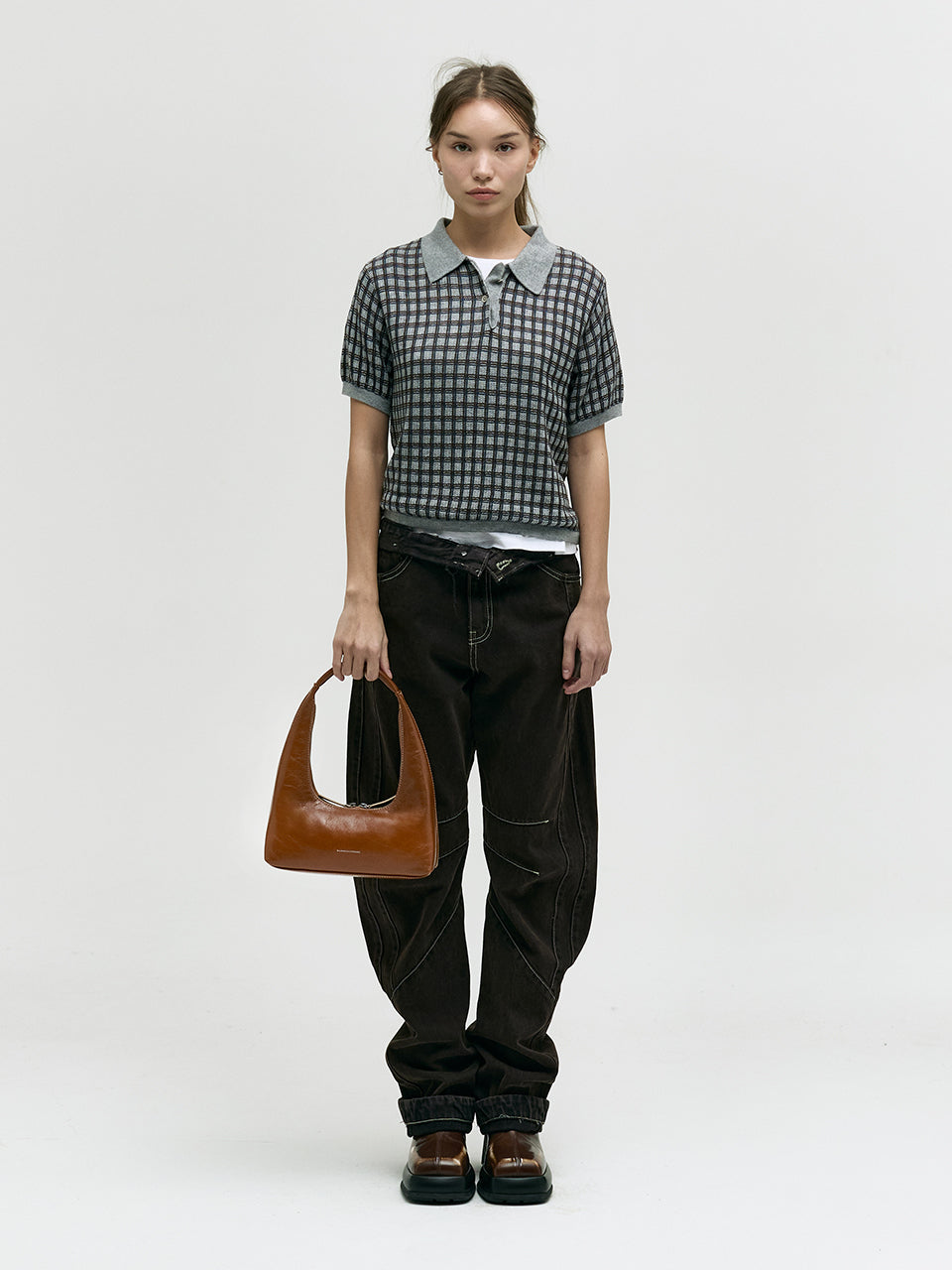 Marge Sherwood - Hobo Shoulder (Brown Crinkle) product image 3 | TRAB K-Fashion Australia