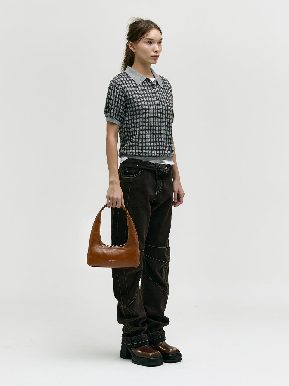 Marge Sherwood - Hobo Shoulder (Brown Crinkle) product image 4 | TRAB K-Fashion Australia