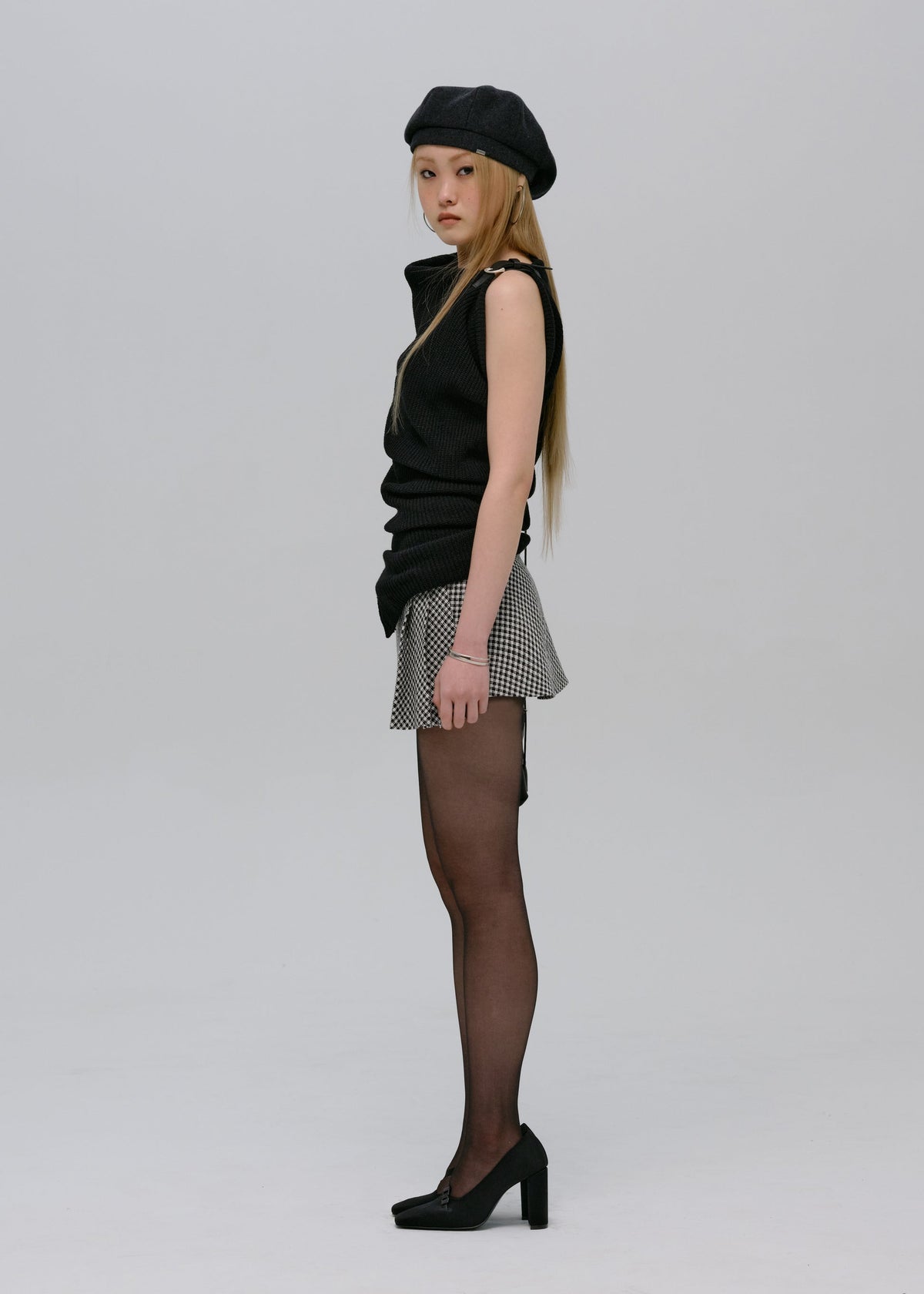 Hyein Seo - Asymmetric Knit Top (Black) product image 3 | TRAB K-Fashion Australia
