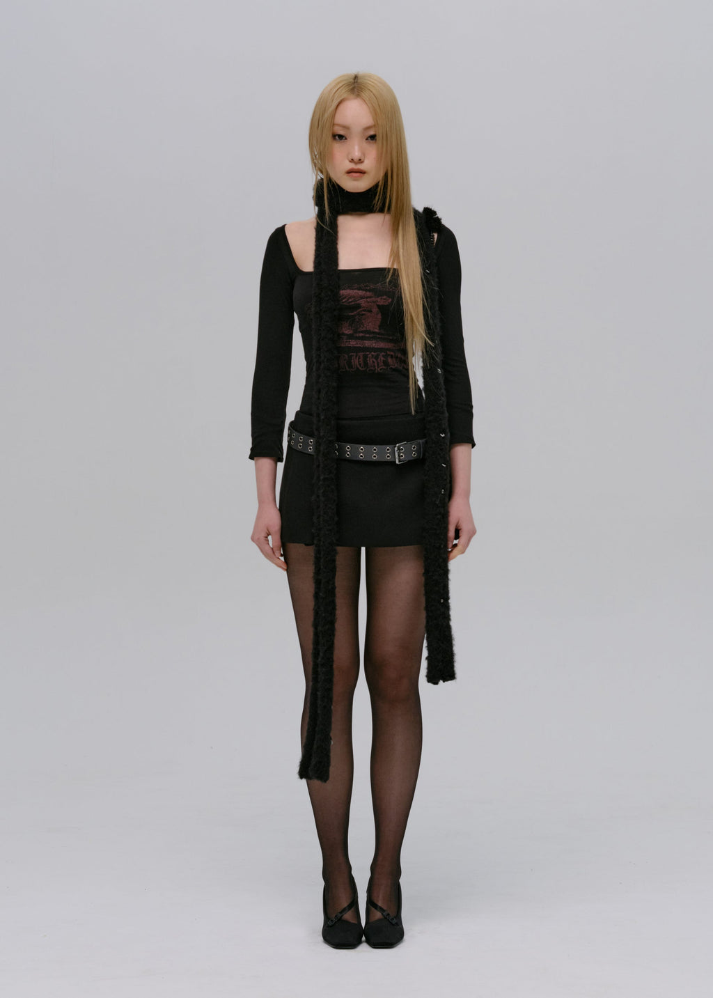 Hyein Seo - Fur Strap Top (Black) product image 4 | TRAB K-Fashion Australia