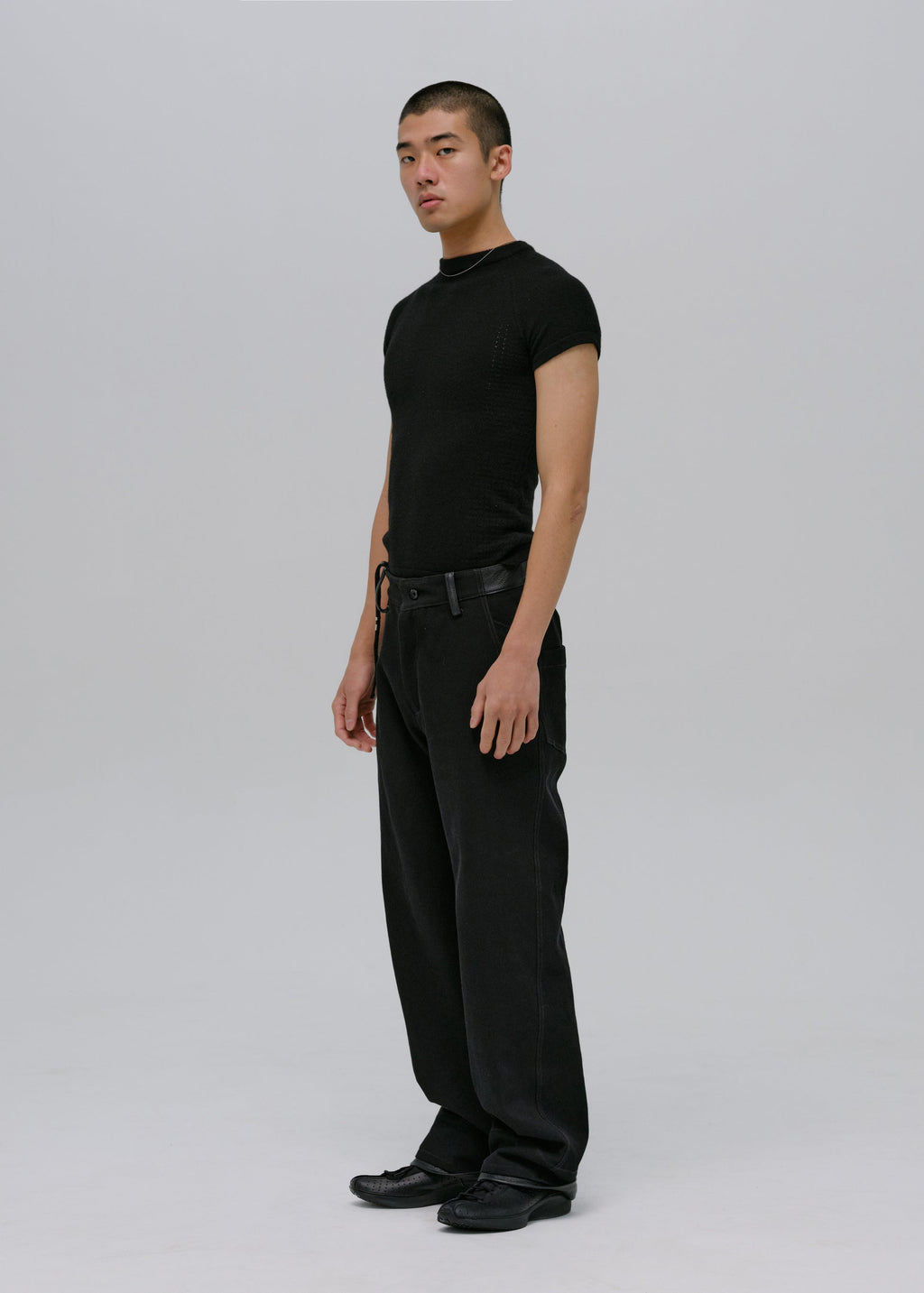 Hyein Seo - Leather-Trim Pants (Black) product image 2 | TRAB K-Fashion Australia