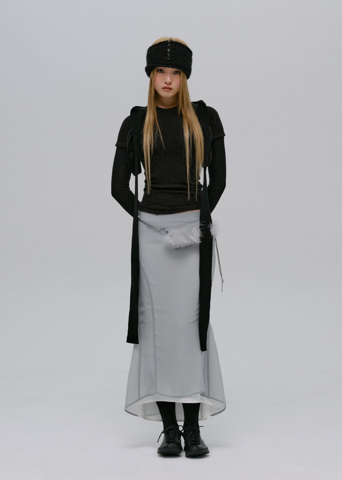 Hyein Seo - Mermaid Skirt w/ Feather Bag (Fog Blue) product image 1 | TRAB K-Fashion Australia