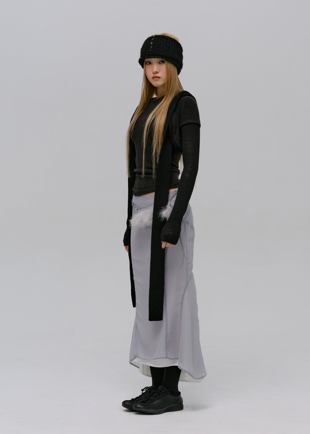 Hyein Seo - Layered T-Shirt w/ Harness Hoodie (Black) product image 2 | TRAB K-Fashion Australia
