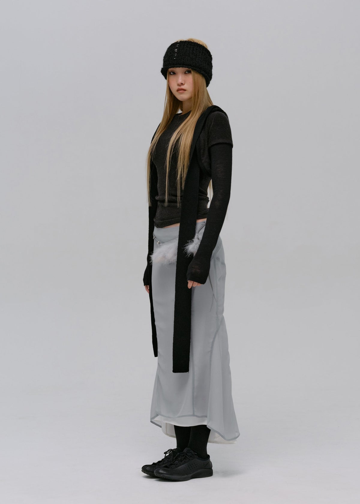 Hyein Seo - Mermaid Skirt w/ Feather Bag (Fog Blue) product image 2 | TRAB K-Fashion Australia