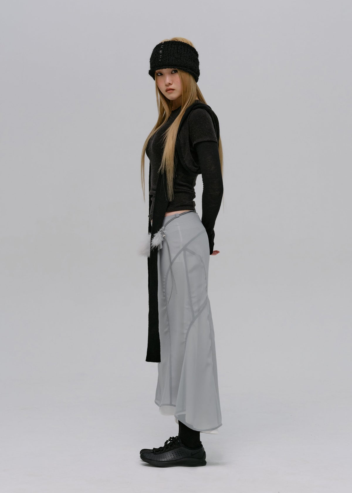 Hyein Seo - Mermaid Skirt w/ Feather Bag (Fog Blue) product image 3 | TRAB K-Fashion Australia