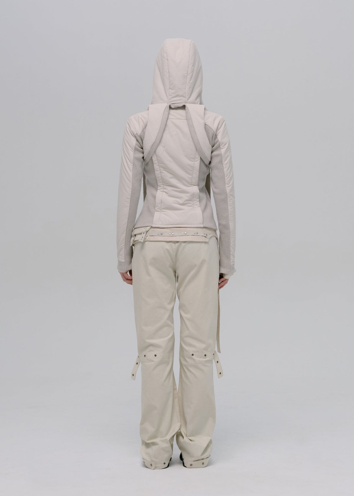 Hyein Seo - Paneled Jacket w/ Harness Hoodie (French Grey) product image 4 | TRAB K-Fashion Australia