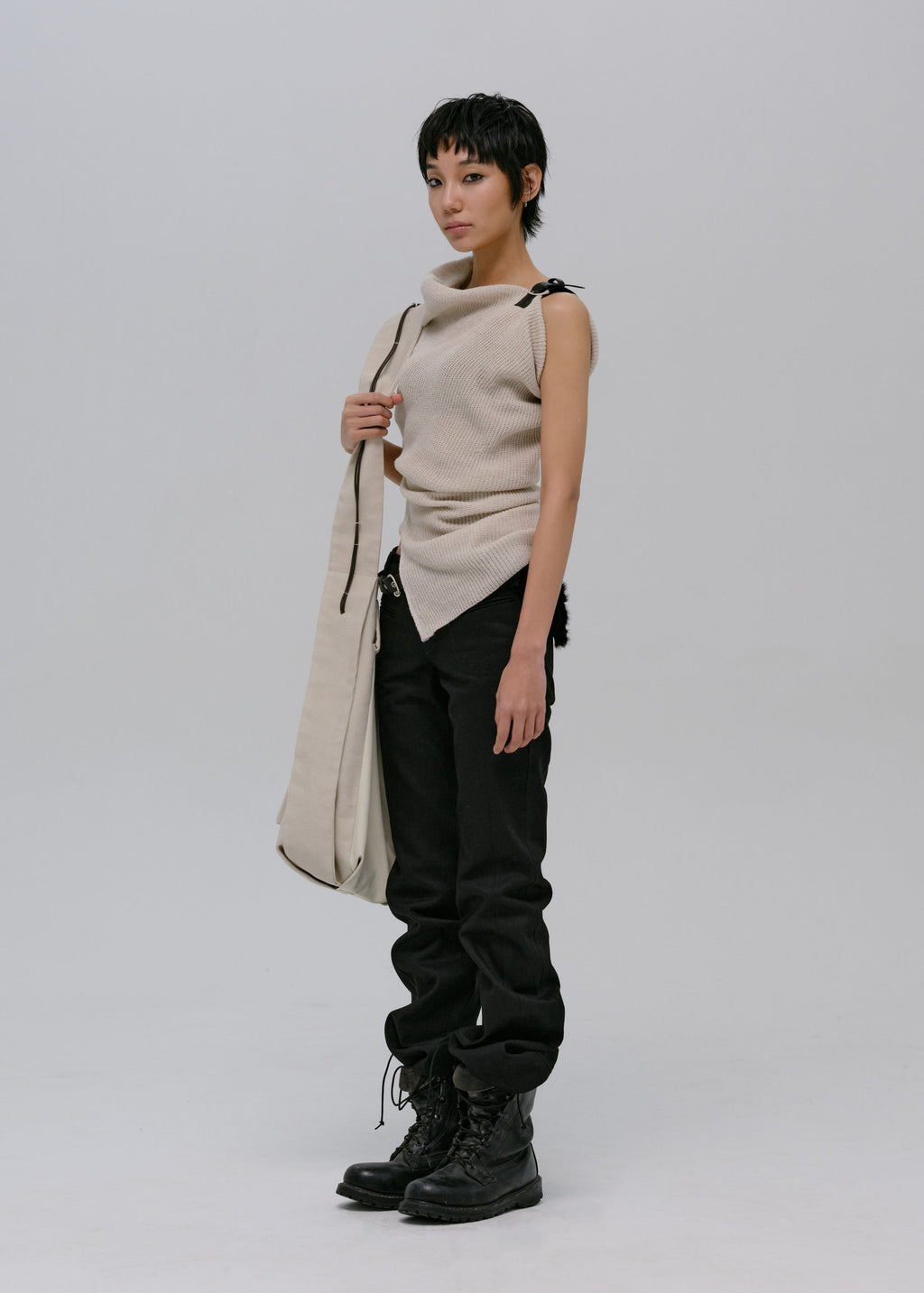 Hyein Seo - Asymmetric Knit Top (Ivory) product image 3 | TRAB K-Fashion Australia