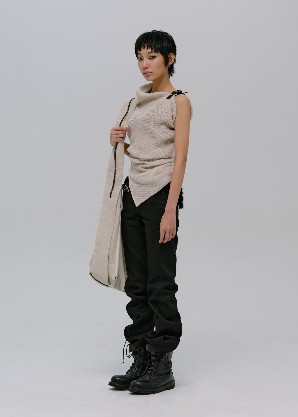 Hyein Seo - Asymmetric Knit Top (Ivory) product image 3 | TRAB K-Fashion Australia