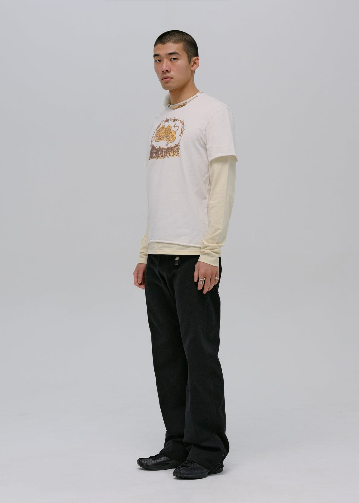 Hyein Seo - Graphic T-Shirt w/ Necklace (Ivory) product image 3 | TRAB K-Fashion Australia