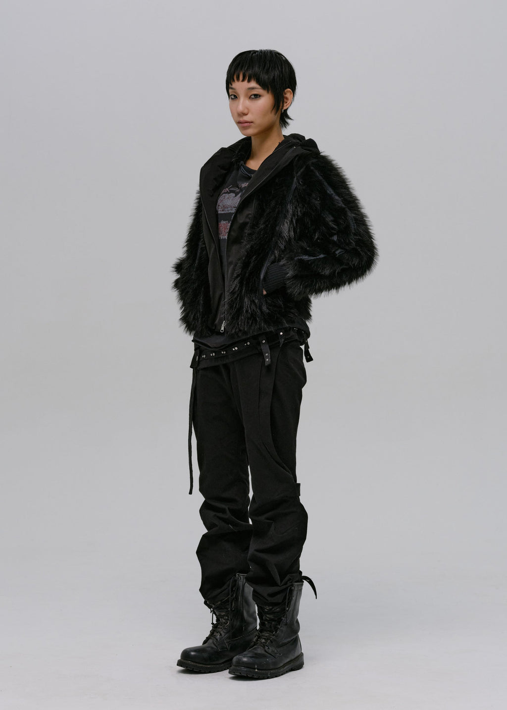 Hyein Seo - Reversible Fur Jacket (Black) product image 2 | TRAB K-Fashion Australia