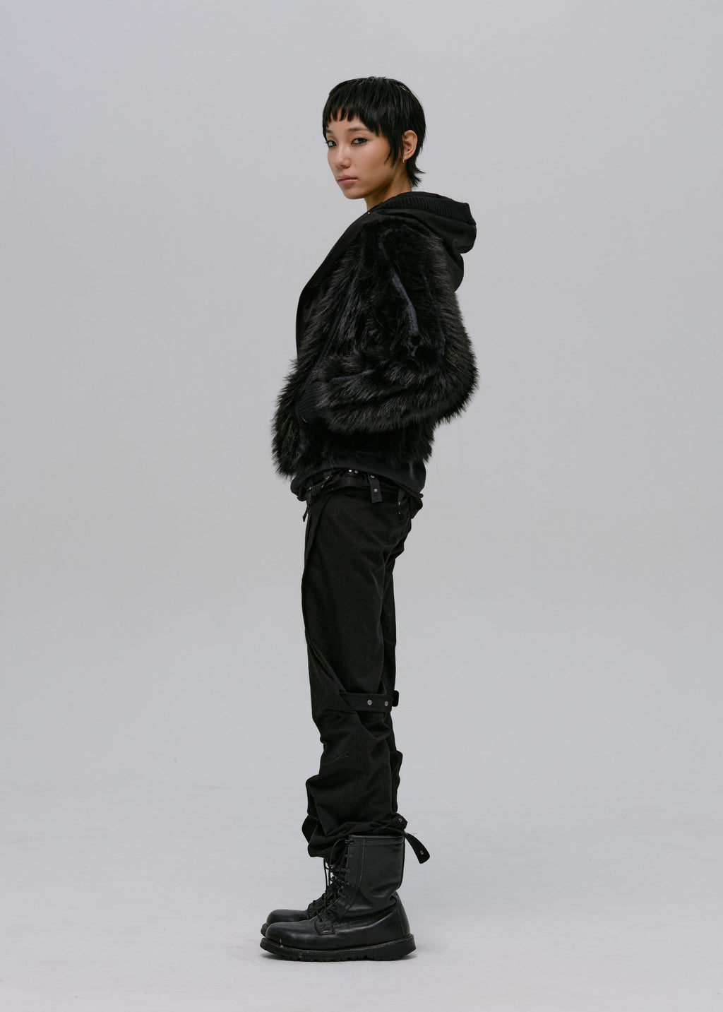 Hyein Seo - Reversible Fur Jacket (Black) product image 3 | TRAB K-Fashion Australia