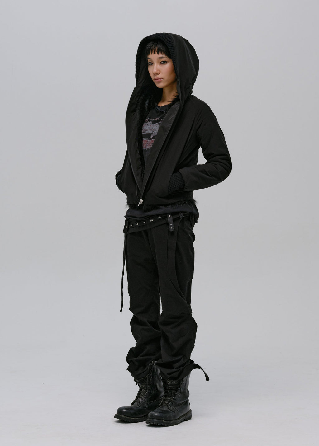 Hyein Seo - Reversible Fur Jacket (Black) product image 4 | TRAB K-Fashion Australia