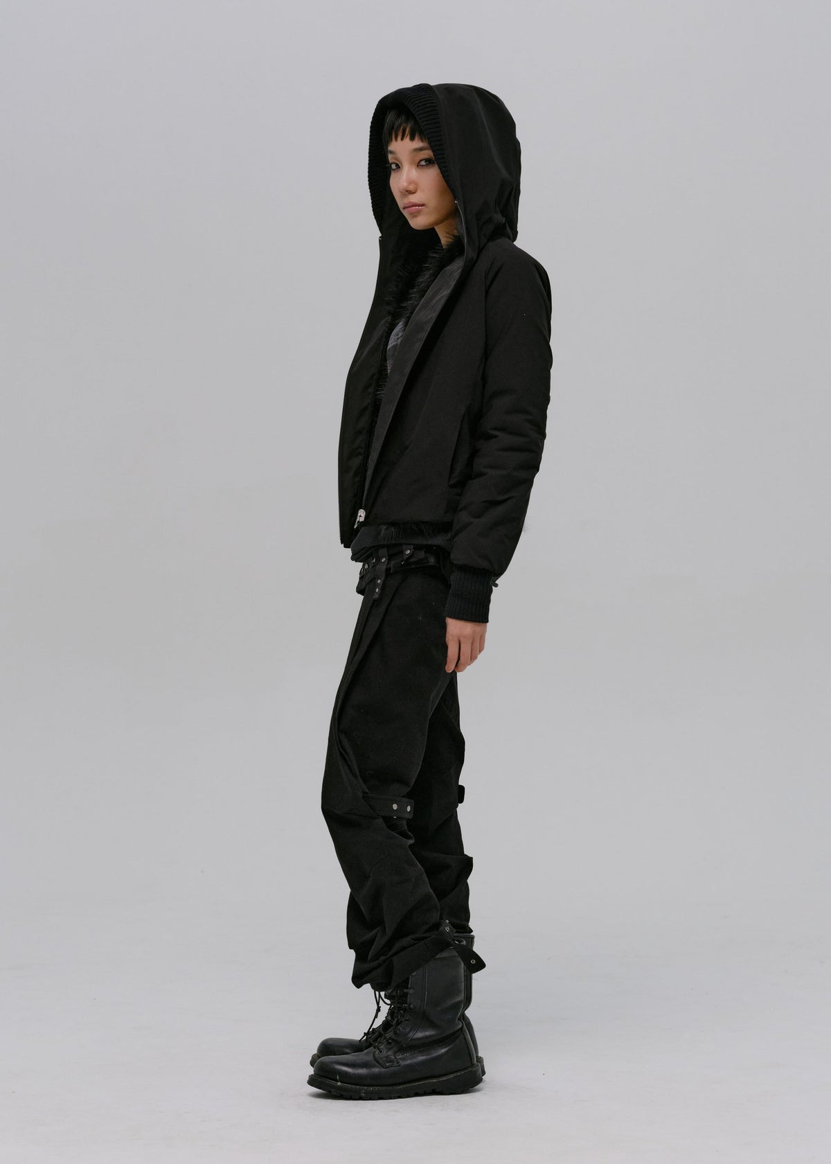 Hyein Seo - Reversible Fur Jacket (Black) product image 5 | TRAB K-Fashion Australia